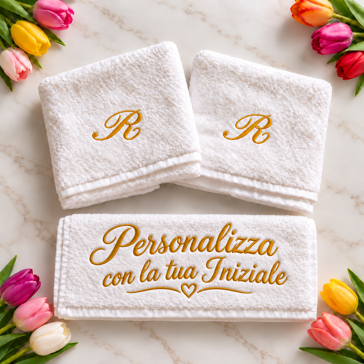 Set 3pzz Asciugamani Personalizzate